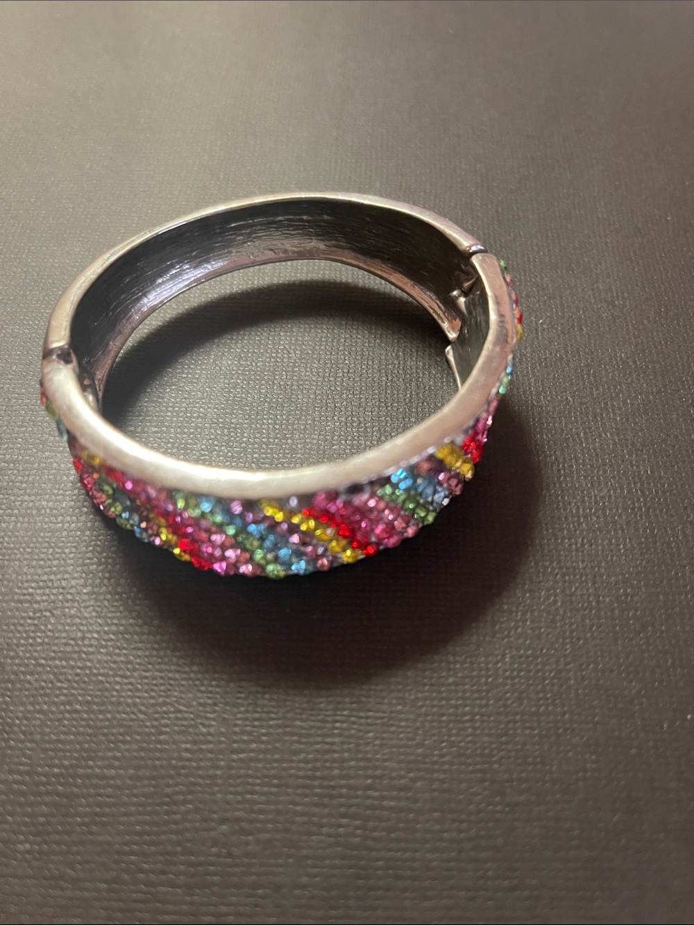 Multicolor Crystal Hinge Bangle Bracelet - Women Jewelry